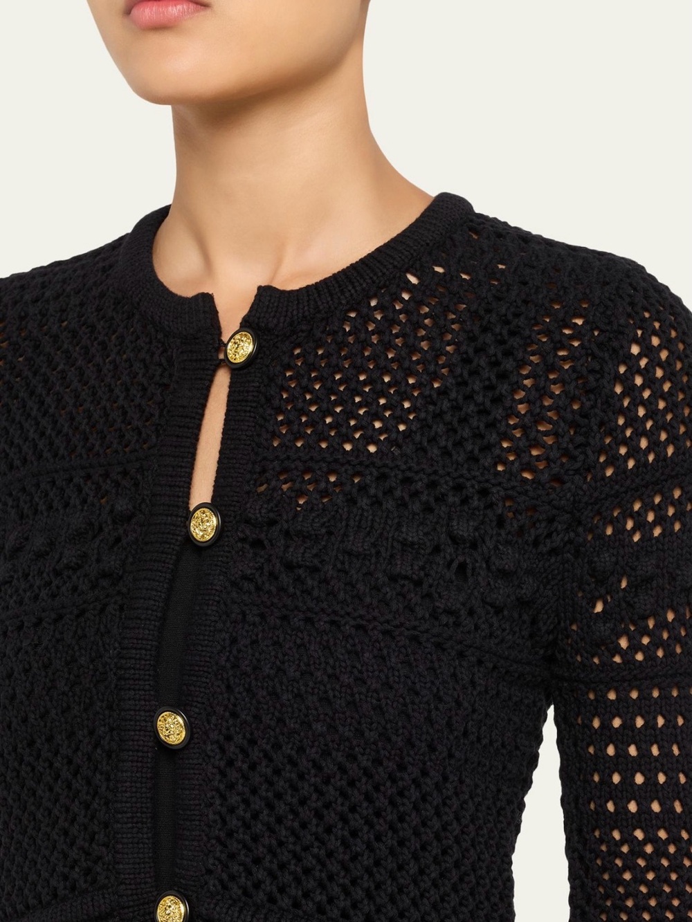 L'Agence Kiva Black Crochet Cardigan NWOT - Picture 2 of 11